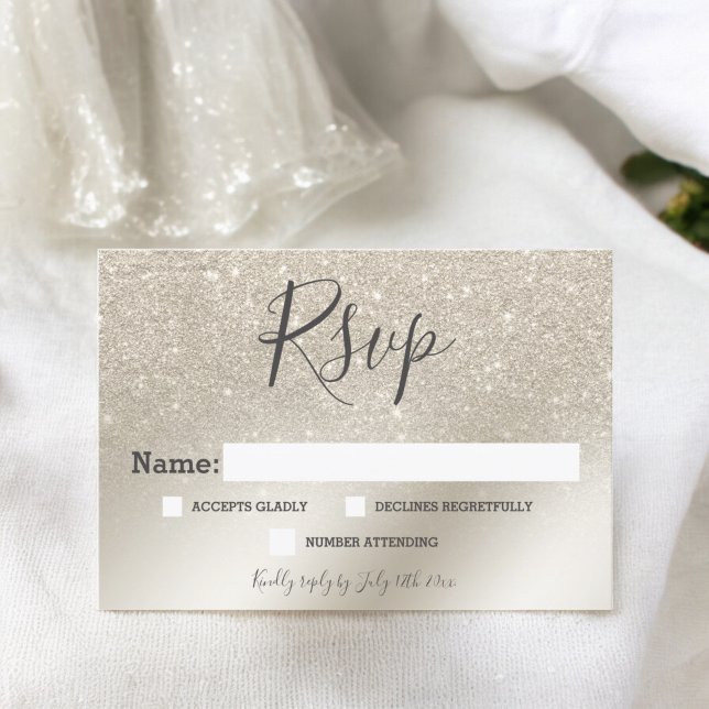 pearl ivory glitter ombre metallic RSVP wedding (pearl ivory glitter ombre metallic RSVP wedding)