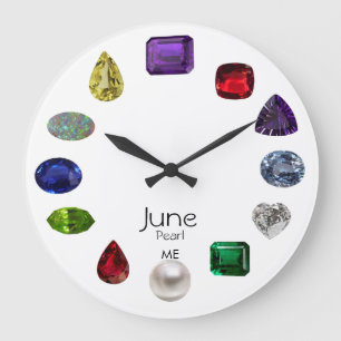Pearl, June Birthstone Large Clock
