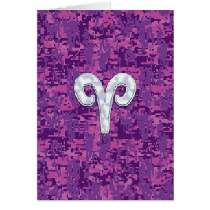 Pearl Like Aries Zodiac Sign on Digital Camo