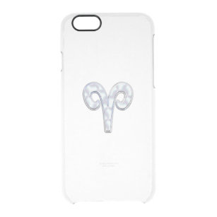 Pearl Like Aries Zodiac Sign on Digital Camo Clear iPhone 6/6S Case
