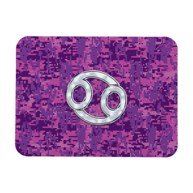 Pearl Like Cancer Zodiac Sign on Digital Camo Magnet (Horizontal)