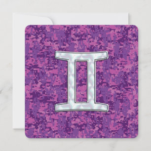 Pearl Like Gemini Zodiac Sign on Digital Camo