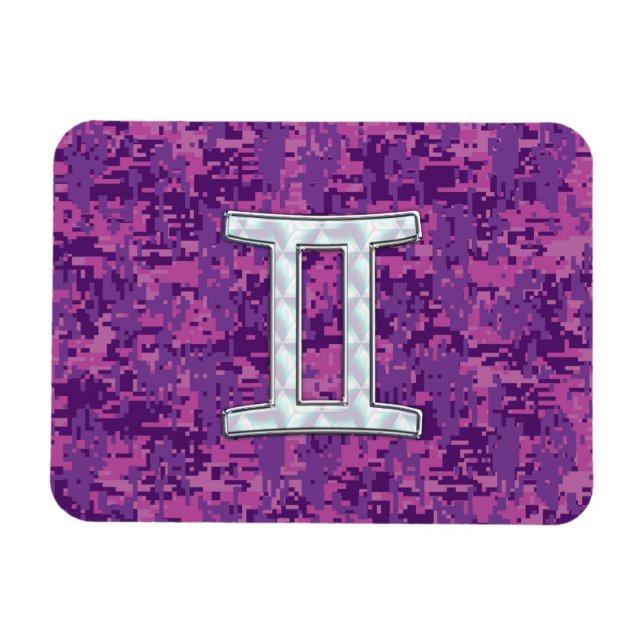 Pearl Like Gemini Zodiac Sign on Digital Camo Magnet (Horizontal)