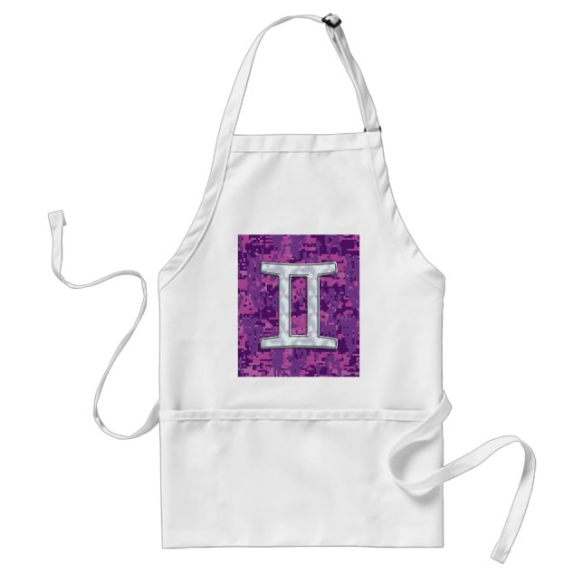 Pearl Like Gemini Zodiac Symbol Digital Camouflage Standard Apron (Front)