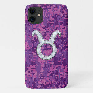 Pearl Like Taurus Sign Pink Digital Camouflage iPhone 11 Case