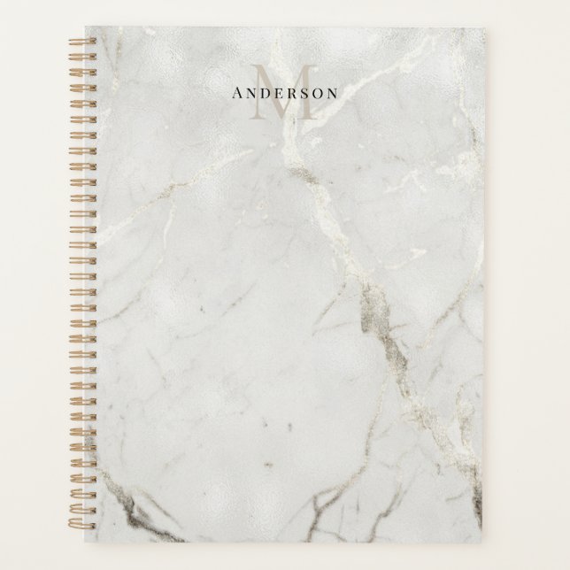 pearl marble double monogram planner (Front)