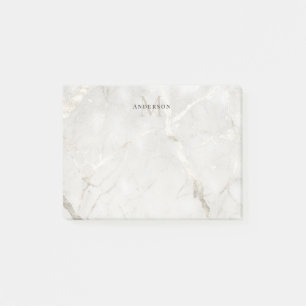 Pearl Marble Masculine double monogram Post-it Notes