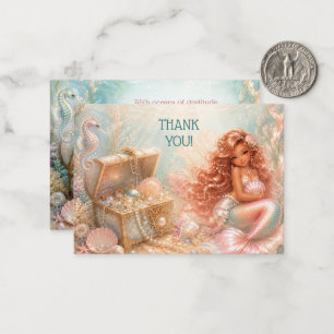 Pearl Mermaid Treasure Chest Thank You Enclosure C Card