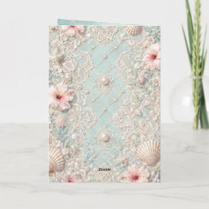 Pearl Mermaid Under the Sea Girls Birthday Folded Card