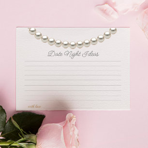 Pearl necklace Bridal Shower Date Night Ideas  Enclosure Card