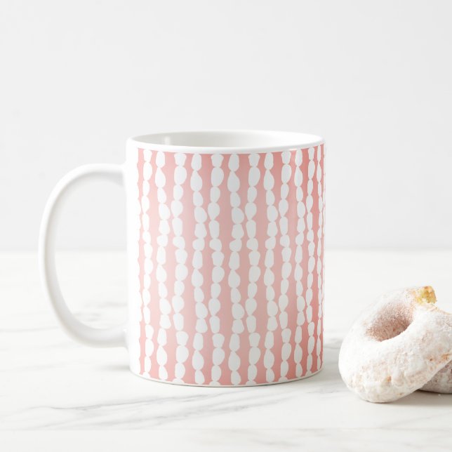 Pearl Necklace Jewellery Pattern Coffee Mug (With Donut)