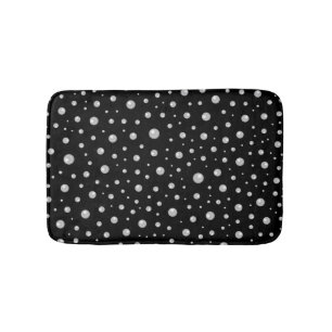 Pearl Pattern on Black Background Bath Mat