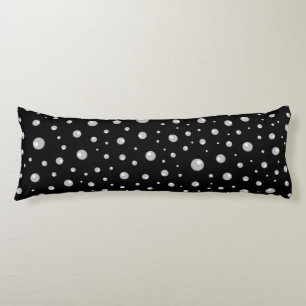 Pearl Pattern on Black Background Body Cushion