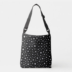 Pearl Pattern on Black Background Crossbody Bag