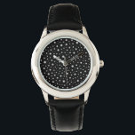 Pearl Pattern on Black Background Watch<br><div class="desc">An elegant pearl pattern set on a black background is a perfect for gifts,  accessories,  and elegant everyday items.
You must know that you get a photo!</div>