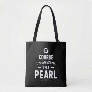 Pearl Personalised Name Birthday Tote Bag
