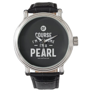 Pearl Personalised Name Birthday Watch