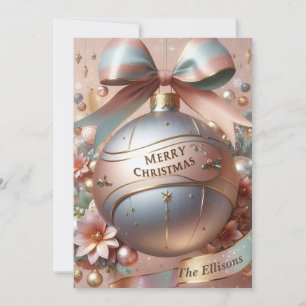 Pearl Pink Ornament Thank You Card