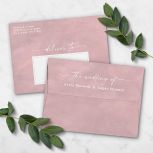 Pearl Pink Watercolor A7 5x7 Wedding Invitation Envelope