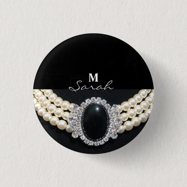 Pearl Print 3 Cm Round Badge (Front)