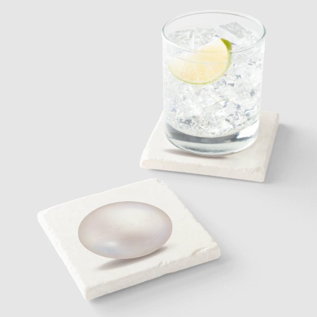 Pearl Printed Decorative Stone Coaster (Side)