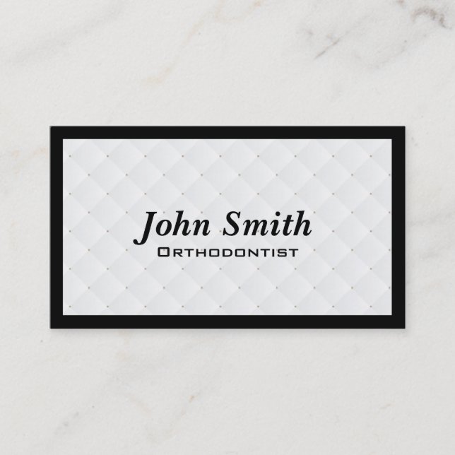Pearl Quilt Orthodontist Business Card (Front)