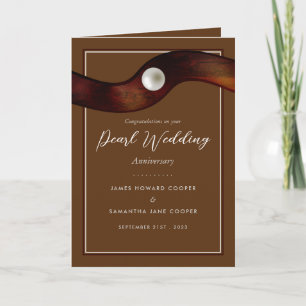 Pearl Ribbon, 30 Year Wedding Anniversary Card