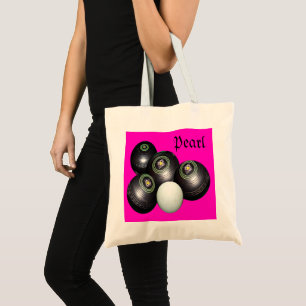 Pearl"s Ladies Name, Pink Lawn Bowls Tote Bag