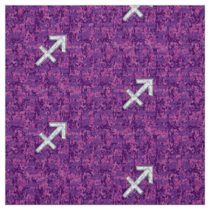 Pearl Sagittarius Zodiac Sign Fuchsia Digital Camo Fabric