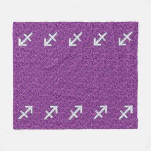 Pearl Sagittarius Zodiac Sign Fuchsia Digital Camo Fleece Blanket