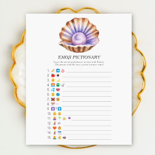pearl shell baby shower Emoji pictionary game