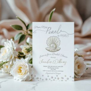 Pearl & Shell Pearlcore Miss to MRS Bridal Shower Invitation