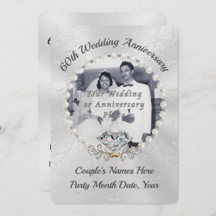 Pearl Shimmer 60th Wedding Anniversary Invitations