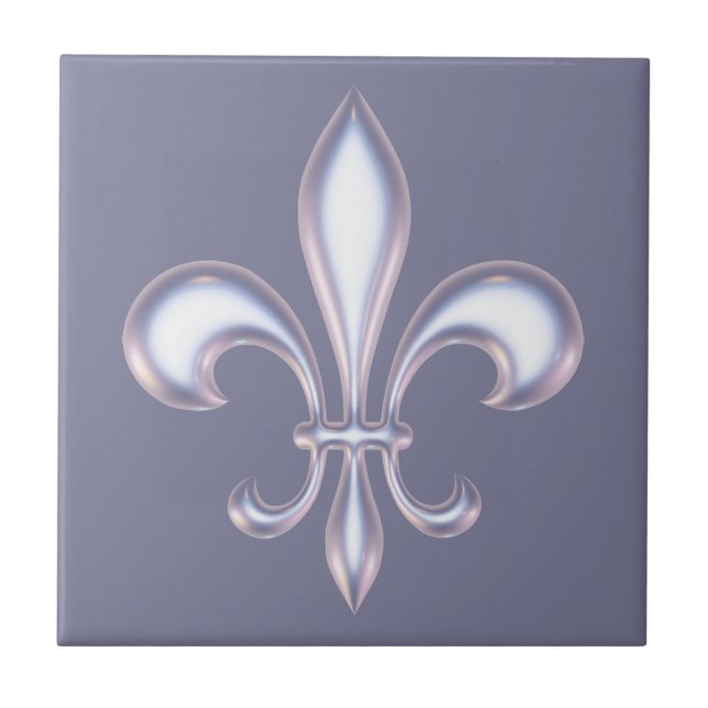 Pearl Style Fleur de Lis Ceramic Tile (Front)