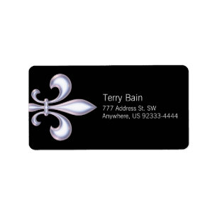 Pearl Style Fleur de Lis Label