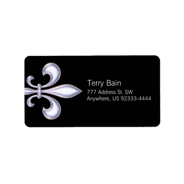 Pearl Style Fleur de Lis Label (Front)