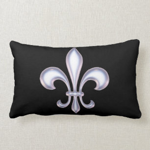Pearl Style Fleur de Lis Lumbar Cushion