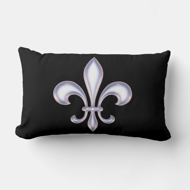 Pearl Style Fleur de Lis Lumbar Cushion (Front)