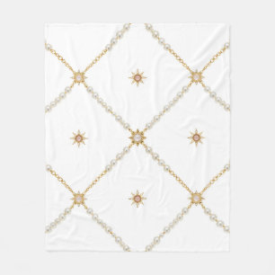 Pearl Sunburst Lattice Jewelry Pattern Fleece Blanket