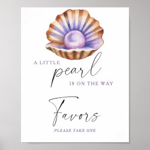 Pearl Under The Sea Baby shower Favors Poster