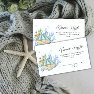 Pearl Under The Sea Diaper Raffle Baby Shower  Enclosure Card