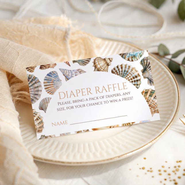 Pearl Under The Sea You Soon Baby Shower Diaper Enclosure Card (Creator Uploaded)