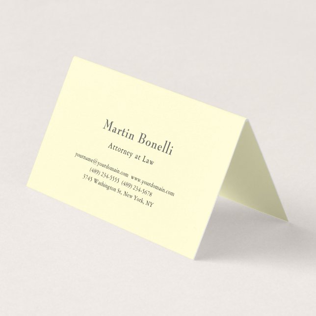 Pearl Unique Classical Personalised Custom Cream Business Card (Front)