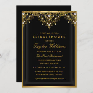 Pearl Vintage Glamour Bridal Shower Invite