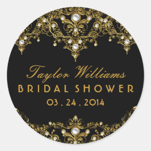 Pearl Vintage Glamour Bridal Shower Sticker