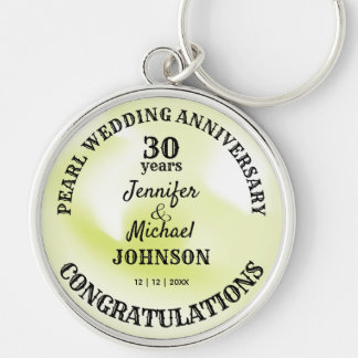 Pearl Wedding 30 Years Anniversary Commemorative Key Ring
