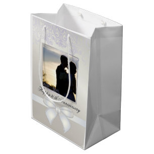Pearl Wedding Anniversary Lovely Photo Couple Medium Gift Bag