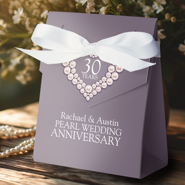 Pearl wedding heart 30 years thank you favour box (Creator Uploaded)