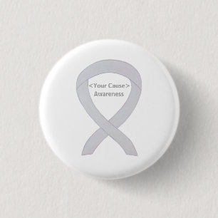Pearl White Awareness Ribbon Custom Buttons