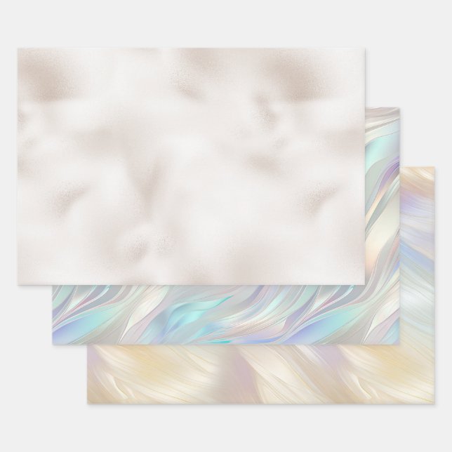 Pearl White Christmas  Wrapping Paper Sheet (Set)